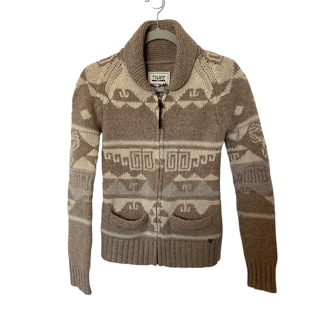 Aritzia TNA 100% Lambswool Cowichan Cardigan *Like Brand New, Small, - Picture 1 of 8